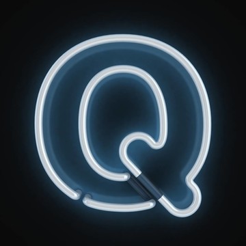 霓虹字體字母Q