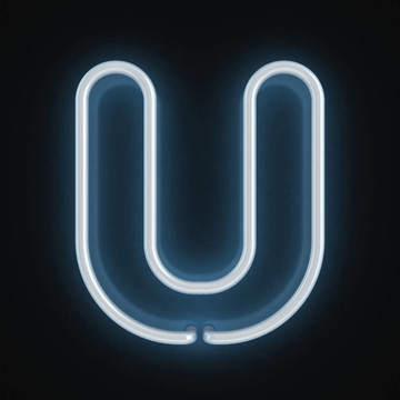 霓虹字體字母U