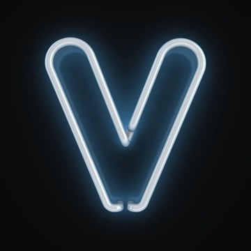 霓虹字體字母V