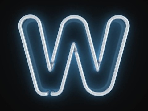 霓虹字體字母W