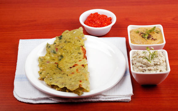 卡納塔克邦美食Rotti；酸辣醬和辣椒醬