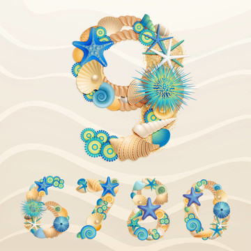 數(shù)字；海洋生命