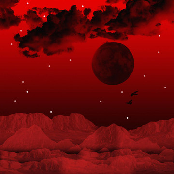 神奇的紅色的天空