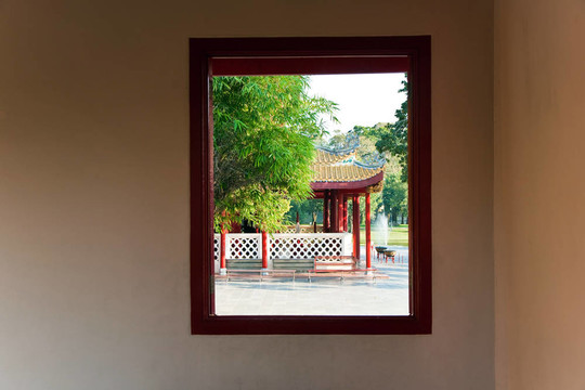看窗外的公園頤和園