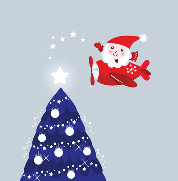 Santa空中燈飾圣誕樹(shù)（復(fù)古）