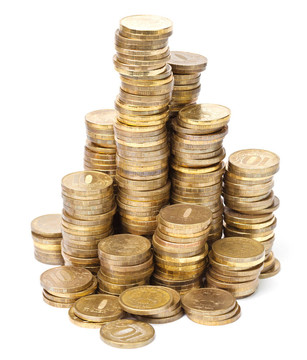 白色的金幣塔