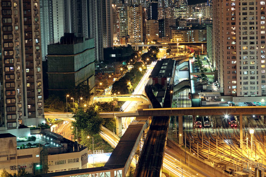 香港市中心的夜晚