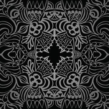 紋身黑色禁忌無縫圖案