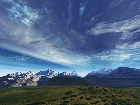 高山之上的風(fēng)暴天空