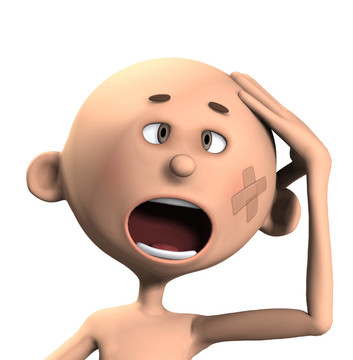喔，我的頭很痛