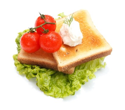 生菜和烤面包