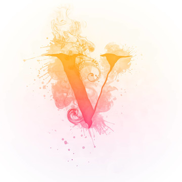 陽光漩渦字母V