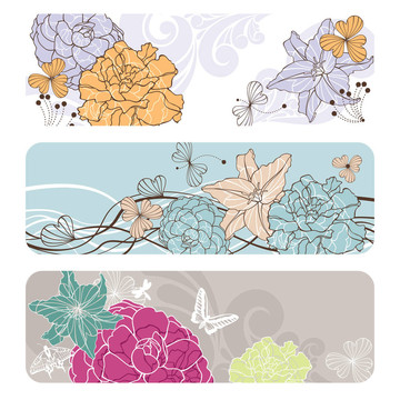 摘要花卉橫幅