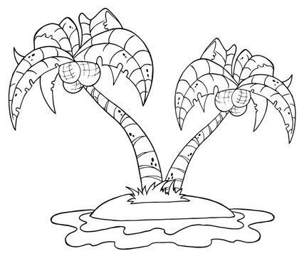兩棕櫚樹概述島嶼