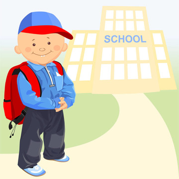 小男孩上學的載體