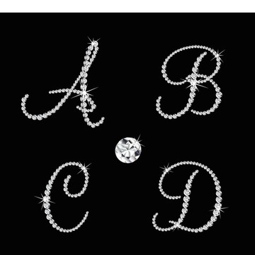 套鉆石字母。