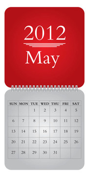 每月日歷2012；5月