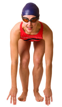 女子跳水運動員準備跳水