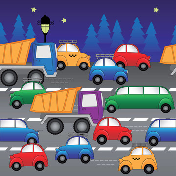 高速公路上的汽車。無縫模式