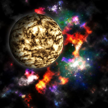 太空中的星云和行星