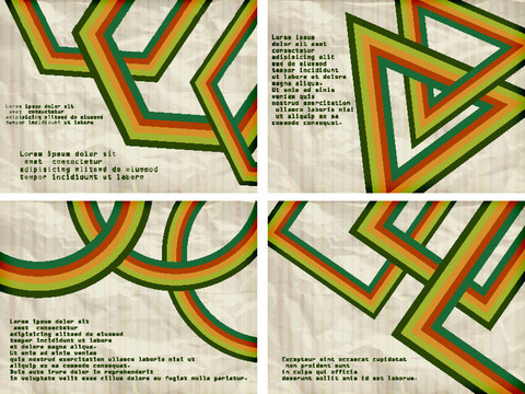 向量集：復古背景與抽象的數字和地方為您的文字；弄皺紙張紋理