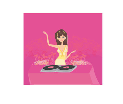 漂亮性感的年輕DJ形象