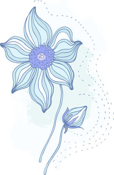 美麗的花。手繪插畫(huà)