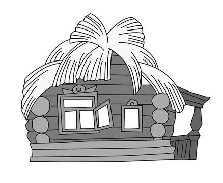 農(nóng)村背景白畫；