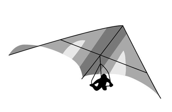 在白色背景deltaplane；圖