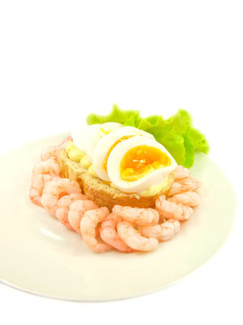 蝦仁雞蛋生菜三明治