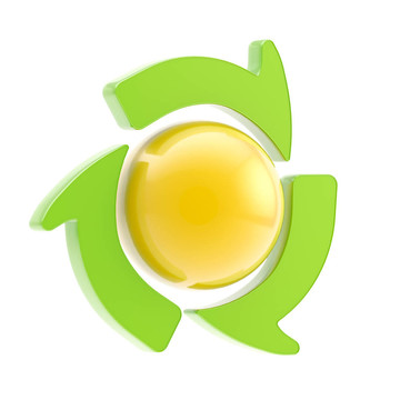 三個(gè)符號箭頭圍繞球體旋轉(zhuǎn)