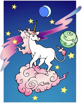 太空獨角獸與藍天