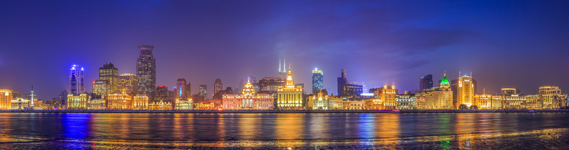 上海外灘夜景全景