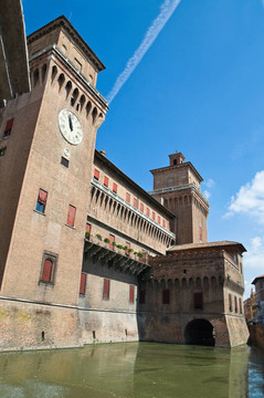 埃斯騰斯城堡。Ferrara。Emilia Romagna。意大利.