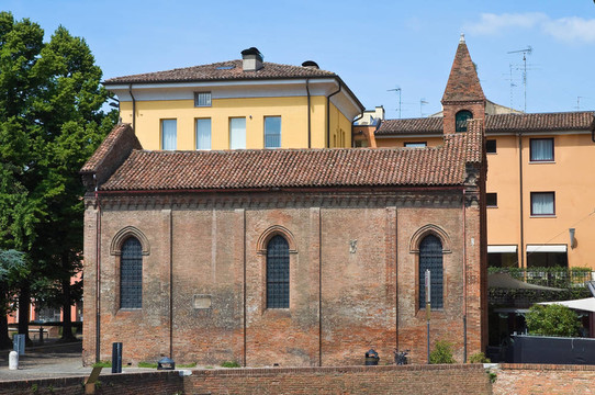 圣瞻教堂。Ferrara。Emilia Romagna。意大利.