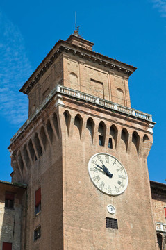 埃斯騰斯城堡。Ferrara。Emilia Romagna。意大利.