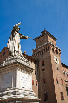 埃斯騰斯城堡。Ferrara。Emilia Romagna。意大利.