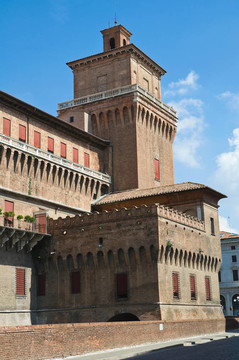 埃斯騰斯城堡。Ferrara。Emilia Romagna。意大利.