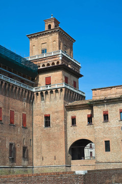 埃斯騰斯城堡。Ferrara。Emilia Romagna。意大利.