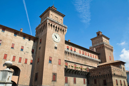 埃斯騰斯城堡。Ferrara。Emilia Romagna。意大利.