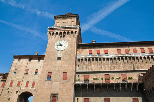 埃斯騰斯城堡。Ferrara。Emilia Romagna。意大利.