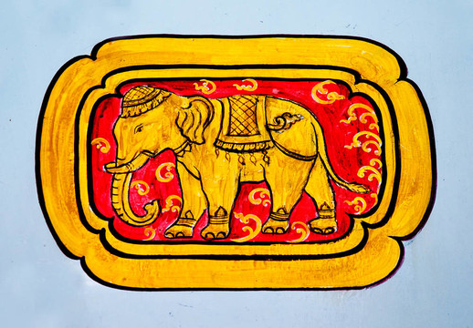 12泰國(guó)生肖畫(huà)壁在Wat Phra這Doi Suthep