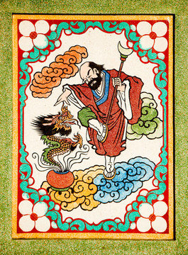 豐富多彩的舊畫壁在大廟