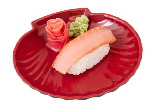 白底三文魚(yú)壽司