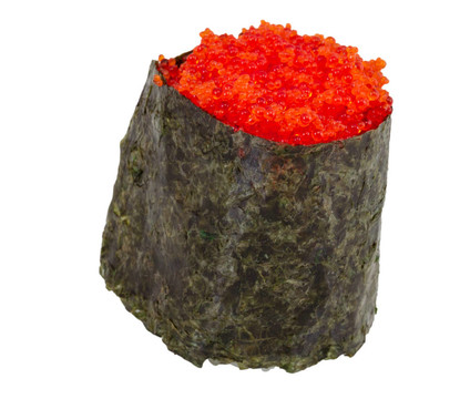 有一魚魚子醬孤立在白色背景的粟實(shí)