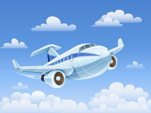 空中飛行的客機