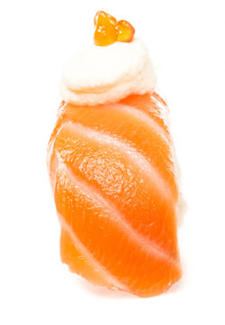 白底三文魚(yú)壽司
