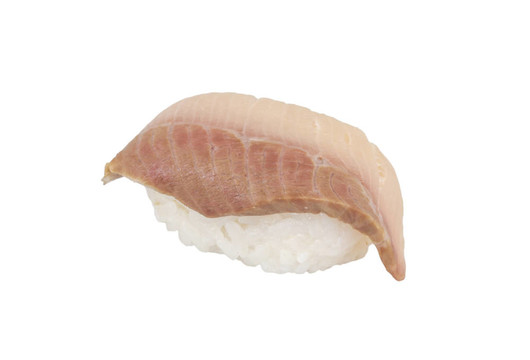 一個(gè)年輕的黃獅魚壽司特寫