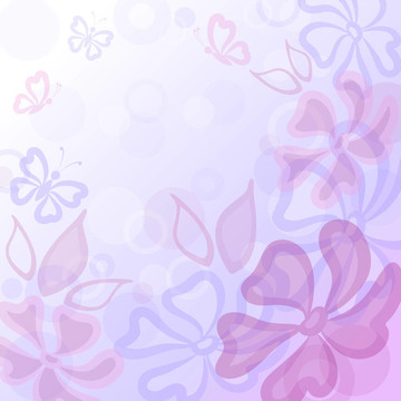 Flowers；蝴蝶和葉子