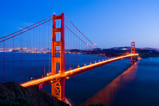 夜幕下的金門大橋